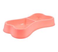TOVINANNA Bone Shape Pet Food Bowl Double Dog and Cat Feeding Bowls Plastic Material with Bite Resistance and Easy to Clean Features for Home Feeding