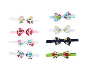 TOVINANNA Bow Tie Collars Pet 8pcs Adjustable with Chic Fresh Fruits Pattern at Woven Tape Design, Cozy to Wear for Pet Cats and Kittens Birthdays and Weddings