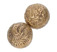 TOVINANNA Brass Hand Exercise Balls 2pcs 500g Set Dragon Phoenix Fitness Handballs for Finger Strengthening and Grip Training, Smooth Rotating Copper Spheres for Elderly Hand Therapy and Relaxation