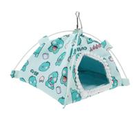 TOVINANNA Breathable Light Green Canvas and Plush Small Pet Tent Bed for Guinea Pigs and Sugar Gliders, Warm and Cozy Hideaway Suitable for Seasons
