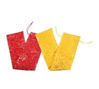 TOVINANNA Brocade Fabric Calligraphy Storage Bags Featuring Spacious Design and Luxurious Tassels for Ancient Paintings and Scrolls 2Pcs