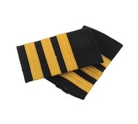 TOVINANNA Captain Shoulder Boards with Three Gold Stripes Indian Silk Ribbon Pilot Epaulets for Airline Uniforms Professional Flight Attendant Cosplay Accessories