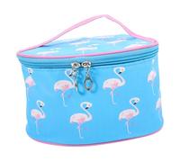 TOVINANNA Cartoon Flamingo Makeup Organizer Bag Pu Travel Pouch for Cosmetics Lightweight Multi-Pockets for Brushes and Toiletries for Vacation and Daily Use