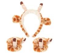 TOVINANNA Cartoon Giraffe Headband Makeup Headband Soft Elastic Washing Wristband Tidy Fine Hair Comfortable for Bath Sleep