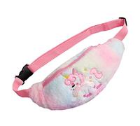 TOVINANNA Cartoon Unicorn Waist Bag Plush Fanny Pack for Kids Cute Crossbody Bag for Girls Adjustable Strap for School and Outdoor Activities