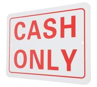 TOVINANNA Cash Only Sign Business Cashier Sign No Credit Cards Checks Accepted Store Payment Notice Lightweight with Pre-drilled for Easy Mounting in Offices Shops
