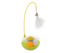 TOVINANNA Cat Teaser Interactive Cat Turntable Ball with Bell ABS and Feather Egg-shaped