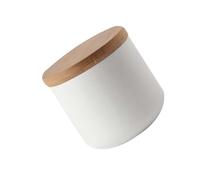 TOVINANNA Ceramic Cereal Storage Box with Airtight Seal Small White Kitchen Container for Grain and Dry Food Preservation Leak-resistant Food Storage Jar Freshness Keeper for Pantry