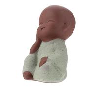 TOVINANNA Ceramic Small Monk Tea Pet Figurine, Color Sand Buddha Statue Zen Design, Decorative Table and Home Ornament for Meditation and Living Room Decor