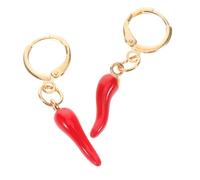 TOVINANNA Chili Pepper Hoop Earrings for Women Trendy Gold Italian Horn Jewelry Colorful Boho Statement Ear Accessories for Casual and Chic Outfits