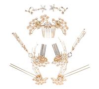TOVINANNA Chinese Bridal Pearl Hairpins Traditional Wedding Headdress for Hanfu Ceremony Decorative Hair Sticks Elegant Hair Accessories for Brides Parties