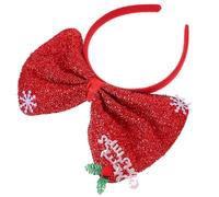 TOVINANNA Christmas Holly Headband with Large Bow in Red Sponge Cloth, Practical and Comfortable to Wear, Festive Christmas Headbands for Women at Parties and Dances