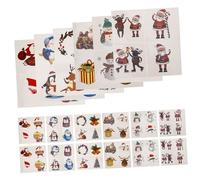 TOVINANNA Christmas Tattoo Stickers Temporary Festive Decals for Holiday Party Fun Face Stickers Cartoon Designs for Xmas Events