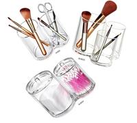 TOVINANNA Clear Acrylic Makeup Storage Organizer Box Multipurpose Cosmetic Container for Brushes and Accessories Portable Transparent Makeup Holder for Dressing Table