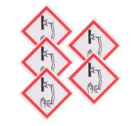 TOVINANNA Corrosive Material Warning Labels 5Pcs 10X10Cm White Self-Adhesive Safety Decals for Hazmat Safety and Industrial Chemical Identification