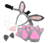 TOVINANNA Cosplay Donkey Ear Headband Set Tail Animal Costume Accessories for Girls