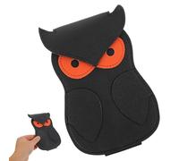 TOVINANNA Creative Owl-Shaped Guitar Pick Holder Case, Black PU Portable Plectrum Organizer Bag for Acoustic and Electric Guitarists, Guitar Pick Storage and Carrying Pouch for Gigs and