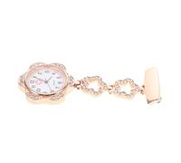 TOVINANNA Creative Rose Gold Nurse Brooch Watch Elegant Star Design with Embedded Diamonds Lightweight Zinc Alloy Clip Medical Timepiece for Nurses Fashionable Accessory for Various