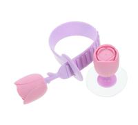 TOVINANNA Creative Silicone Tulip Toilet Seat Lifter Handle Easy Install Raised Toilet Lid Handle for Bathroom Use Non-deformable Floral Design in Purple Multipurpose for Hanging Keys and