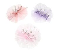 TOVINANNA Crown Hairpin Set 3 Pcs Pearl Hair Clips Bowknot Girls Boys and Girls Headdress Hair Pearls