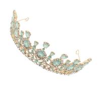 TOVINANNA Crystal Rhinestone Bridal Tiara Crown for Women Elegant Wedding Hair Accessory with Green Eggshell Crystals Sturdy Alloy Design Versatile for Weddings Birthdays and Themed