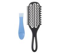 TOVINANNA Curly Hair Styling Comb with Wave Texture Design, Black Vented Hair Brush for Curl Shaping and Volume, Curved Pp Material Brush for Daily Grooming and Travel