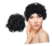 TOVINANNA Curly Synthetic Wig for Women Short Layered Pixie with Bangs Lightweight Breathable Fibers Black Wavy Style Daily Use