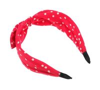 TOVINANNA Cute Bunny Ear Bowknot Headband for Women Red Fabric Hairband for Makeup Face Washing and Party Accessories Adorable Wide Band Design for Special Occasions