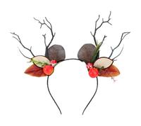 TOVINANNA Deer Antler Hairband Decoration Berries, Comfortable for Chic Design Cloth and Plastic Material Christmas Lovely and Decorative Hair Hoop Halloween Party and Many Occasions