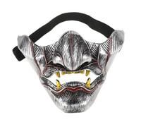 TOVINANNA Demon Ghost Prajna Half Face Mask for Halloween Party Japanese Demon Face Cover Ergonomic Fit Realistic for Masquerade and Cosplay Events