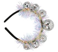 TOVINANNA Disco Ball Headband Unique Retro Hair Decoration for Parties Cosplay and Festive Events Lightweight and Stylish Hair Ornament with Film Stripes for Fashionable Touch