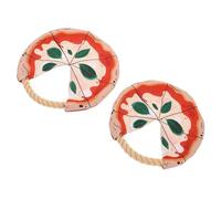 TOVINANNA Dog Flying Disc Interactive Outdoor Fun with Cotton Rope and Fabric Material 2pcs Sturdy Pizza Shape Protects Teeth and Gums for Puppy Training in Park