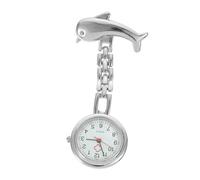 TOVINANNA Dolphin Brooch Nurse Pocket Watch Fashion Steampunk Hanging Clip for Nurses Durable and Stylish Timepiece with Numbers for Accurate Timekeeping