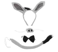 TOVINANNA Donkey Costume Set: Donkey Ears Headband, Tail, Bowtie and Nose for Halloween Parties Cosplay and Animal Themed Events