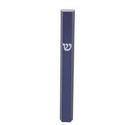 TOVINANNA Door Mezuzah Case Aluminum Alloy 5Cm Blue Adhesive Back Non-Punched Scroll Holder for Judaica Religious Blessing and Home Entry Decoration