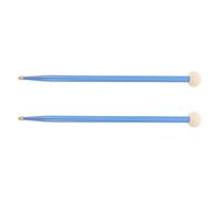 TOVINANNA Double-head Maple Drumsticks with Blue Felt Mallet Heads, Pair of Marching Snare and Timpani Mallets for Percussion Instrument Accessories in Band Use