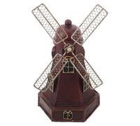 TOVINANNA Dutch Windmill Model Resin Sculpture Vintage Miniature Windmill Ornament 8.2X7.7X5.1 Inches for Home and Office Desk Decoration