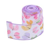 TOVINANNA Easter Wired Edge Ribbon Roll 10 Yards Wide 6.3cm Burlap Look Polyester Ribbon for DIY Crafts Bow Making Spring Wreath Decoration Butterfly Pattern