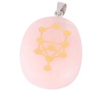 TOVINANNA Elegant Crystal Life Tree Pendant with Seven Chakra Symbols, Pink Colour, Fine Workmanship, Unique Design Suitable for Weddings and Special Occasions