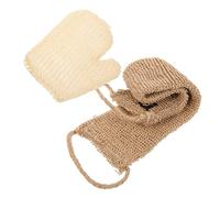 TOVINANNA Exfoliating Back Scrubber Gloves 2pcs 60x11cm Double-sided Body Exfoliator for Adults Jute and Hemp for Shower and Bath