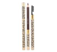 TOVINANNA Eyebrow Pencil 2pcs Leopard Print 2-in-1 Dual Ended Brow Pen, with Tinted Paste and Brush for Natural Microblading Effect - 14.5cm Waterproof Smudge-proof Makeup Set - Light Coffee