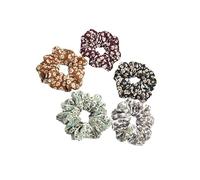 TOVINANNA Floral Chiffon Hair Ties 5Pcs Elastic Ponytail Holders for Women and Girls Soft Fabric Scrunchies for Casual and Formal Hairstyles