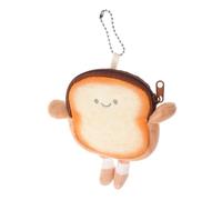 TOVINANNA Fun Mini Coin Purse in Toast Shape Zipper for Small Storage Bag Suitable for Data Cables and Small Accessories