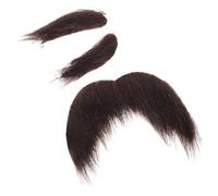 TOVINANNA Funny Black Plush Velour Moustache and Eyebrows Set for Adults with Effortless Speedy Application, for Cosplay and Costume Parties, Authentic Appearance Facial Hair Stick