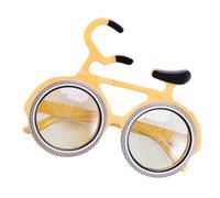 TOVINANNA Funny Party Eyeglasses Bicycle Shape Yellow Novelty Glasses Prop for Masquerade Photo Booth and Party Wear