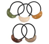 TOVINANNA Geometric Oval Hair Elastics 5Pcs with Sturdy Elastic Bands Lightweight Ponytail Holders for Women On-The-Go Hair Accessories
