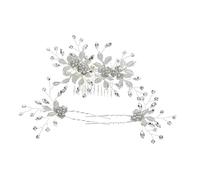 TOVINANNA Gilded Leaf Hair Comb Rhinestones Wedding Tiara Hairpin for Brides Elegant Alloy Headwear for Women