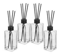 TOVINANNA Glass Diffuser Bottles Glass Fiber Material 4 Sets with Sticks Bathroom Air Freshener Diffuser, Elegant Modern Design for Home Fragrance Optimized for Small Spaces