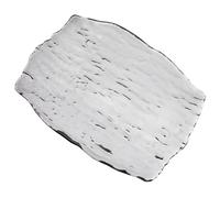 TOVINANNA Glass Serving Tray with Bark Pattern Smoke Grey Dessert Plate for Home Dinner and Fruit Display Multipurpose Tea Table Tray for Parties and Special Occasions