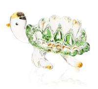 TOVINANNA Glass Turtle Adornment Large Handmade Glass Ornament for Home Decor Realistic Tortoise Figurine Tabletop Scene Layout Versatile Indoor Living Decoration Photography Prop